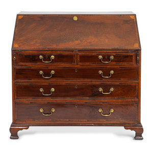 Appraisal: A George III Inlaid Mahogany Slant-Front Desk CIRCA Height x