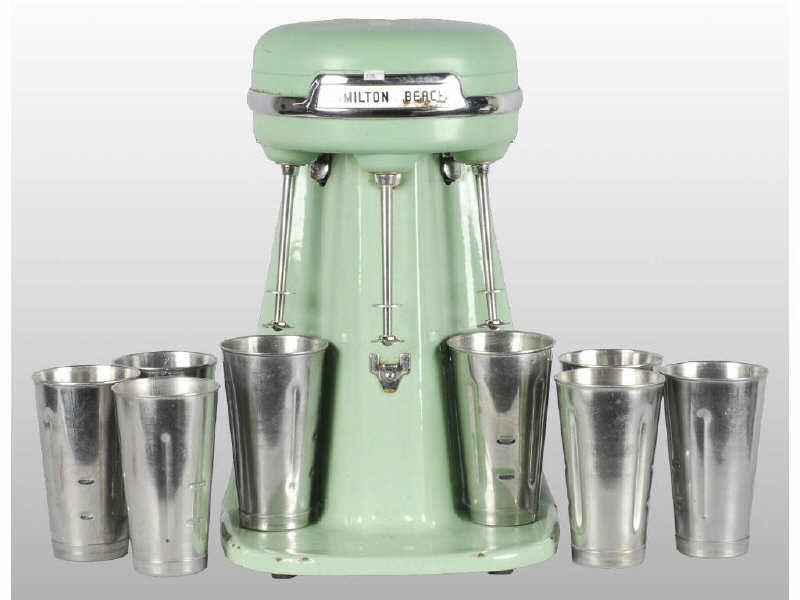 Appraisal: Triple Milkshake Mixer Stainless Steel Cups Description Medium soiling and