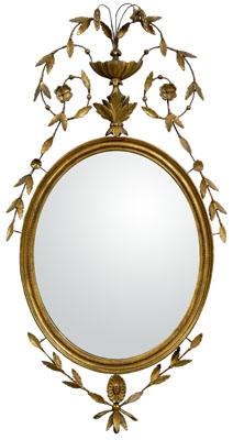 Appraisal: Adam style carved and gilt mirror elaborate carved and gilt