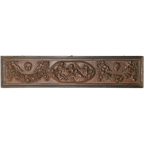 Appraisal: An Italian carved oak frieze late th c with a