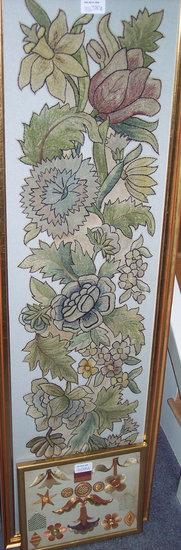 Appraisal: Additional lot Two embroidered framed panels