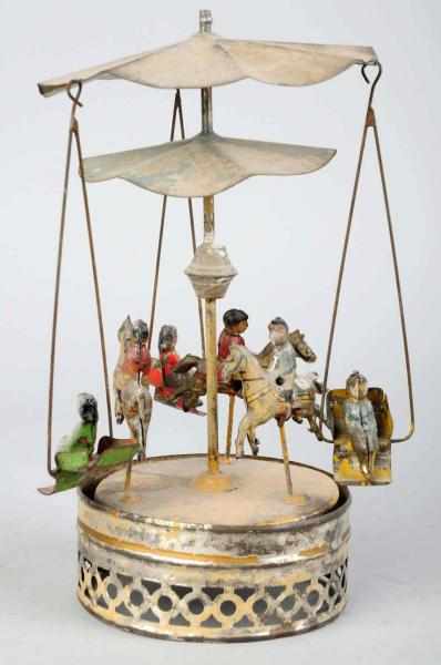 Appraisal: Tin Gunthermann Carousel Wind-Up Toy German Circa Working Very fragile