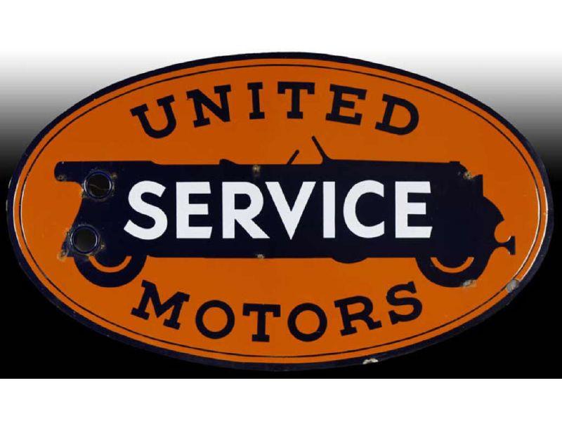 Appraisal: Oval Porcelain United Motors Sign Description '' x '' s