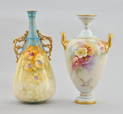 Appraisal: Two Royal Bonn Porcelain Vases Lot consisting of footed vase