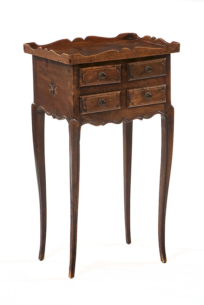 Appraisal: French four drawer walnut commode French four drawer walnut commode