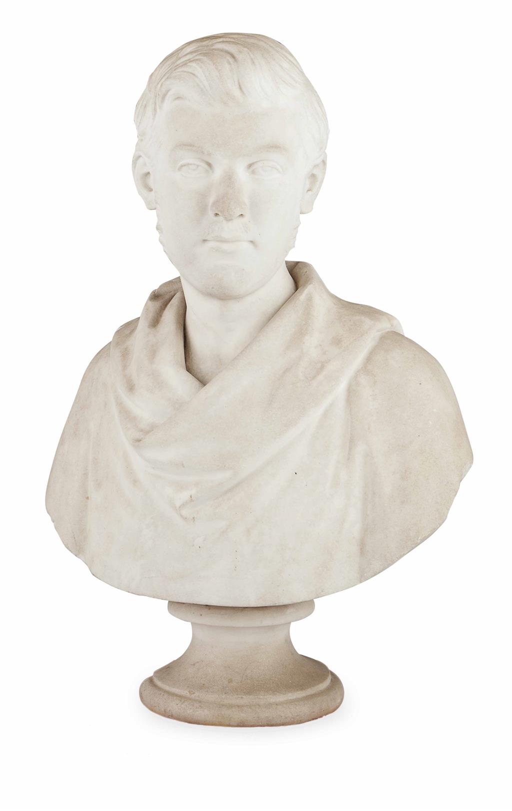 Appraisal: WILLIAM BRODIE RSA SCOTTISH - WHITE MARBLE BUST OF A