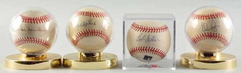 Appraisal: Lot of HOFer Signed Baseballs Description Includes Bob Feller on