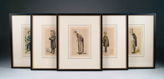 Appraisal: SET OF SIX FRAMED SPY PRINTS Lot includes Sir James