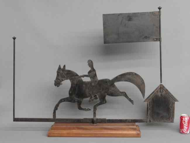 Appraisal: Horse and rider weathervane '' Length '' Ht