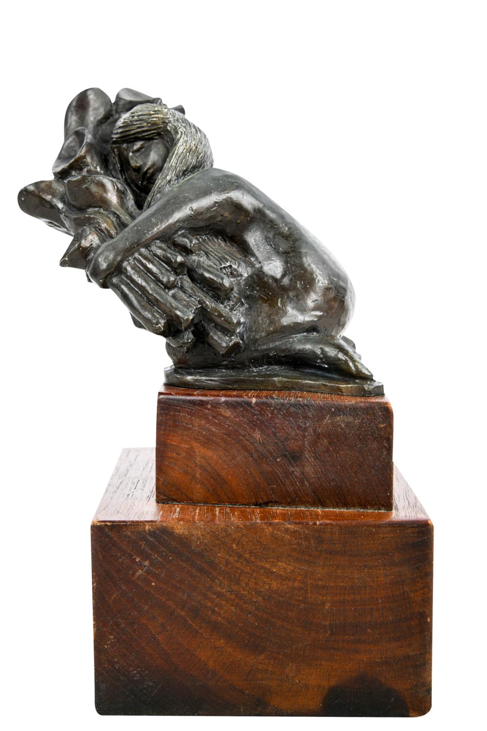 Appraisal: HARRY FUTORAN KNEELING WOMAN WITH TULIPSpatinated bronze signed and numbered