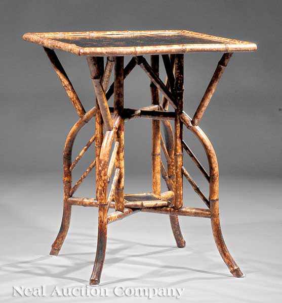 Appraisal: An English Bamboo and Lacquered Occasional Table early th c