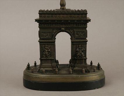 Appraisal: French Patinated Metal Model of the Arc de Triomphe Mounted