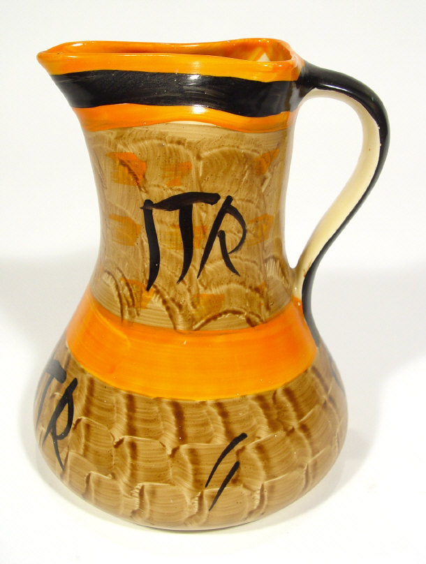 Appraisal: Art Deco Myott pottery jug with pinched neck hand painted