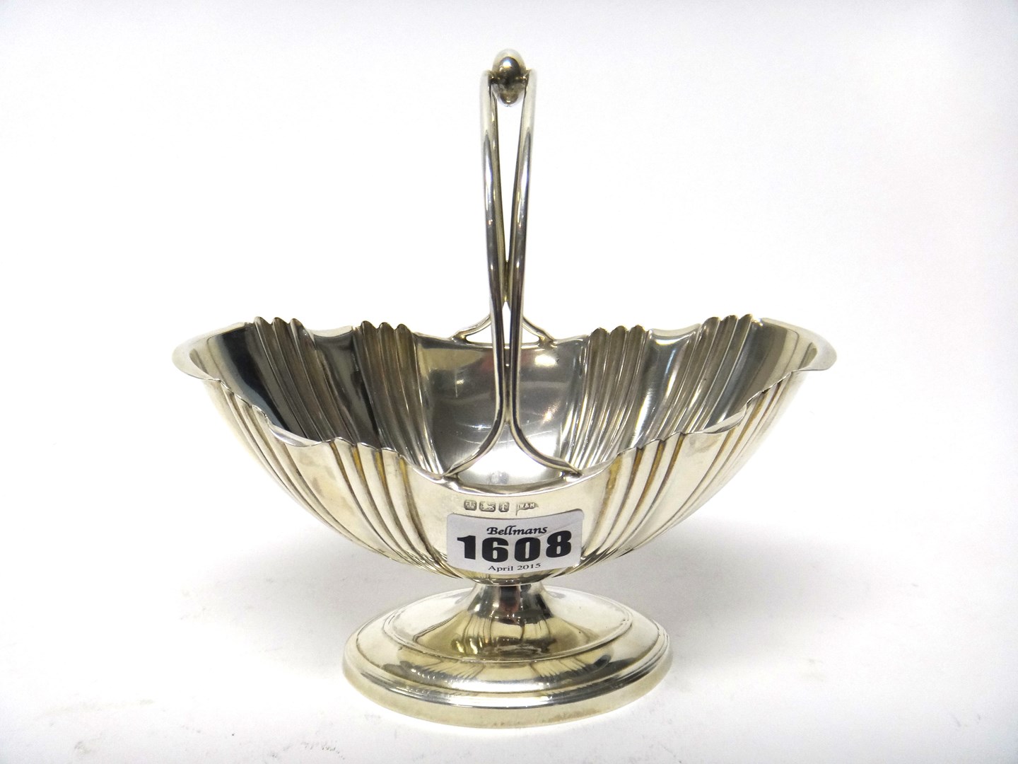 Appraisal: A late Victorian silver sugar basket of oval form with