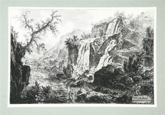 Appraisal: VEDUTA DELLE CASCATELLE A TIVOLI AFTER GIOVANNI BATTISTA PIRANESI ITALIAN