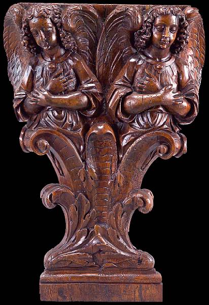 Appraisal: A Continental Baroque walnut wall ornament th th century height