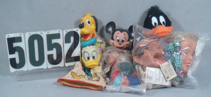 Appraisal: Hand Puppets lot German scheithauef mickey mouse donald duck pluto