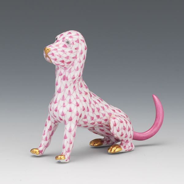 Appraisal: HEREND HUNGARY PORCELAIN COONHOUND FIGURINE x x Good boy porcelain