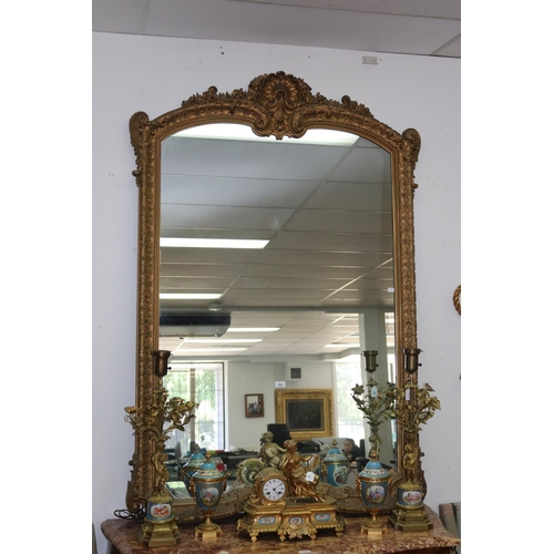 Appraisal: Antique French over mantle gilt mirror with a large shell