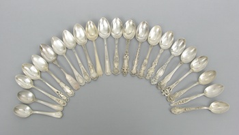 Appraisal: A Lot of Mixed Sterling Silver Teaspoons A lot of