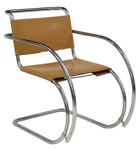 Appraisal: Modernist cantilever armchair after the MR armchair designed by Ludwig