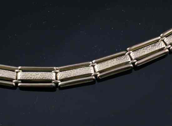 Appraisal: A ct gold elongated link bracelet in g Estimate -