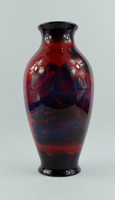 Appraisal: Royal Doulton flambe sung vase decorated with a landscape design