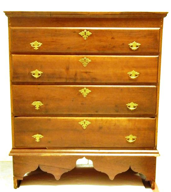 Appraisal: Tall chest four drawer converted from blanket chest damages to