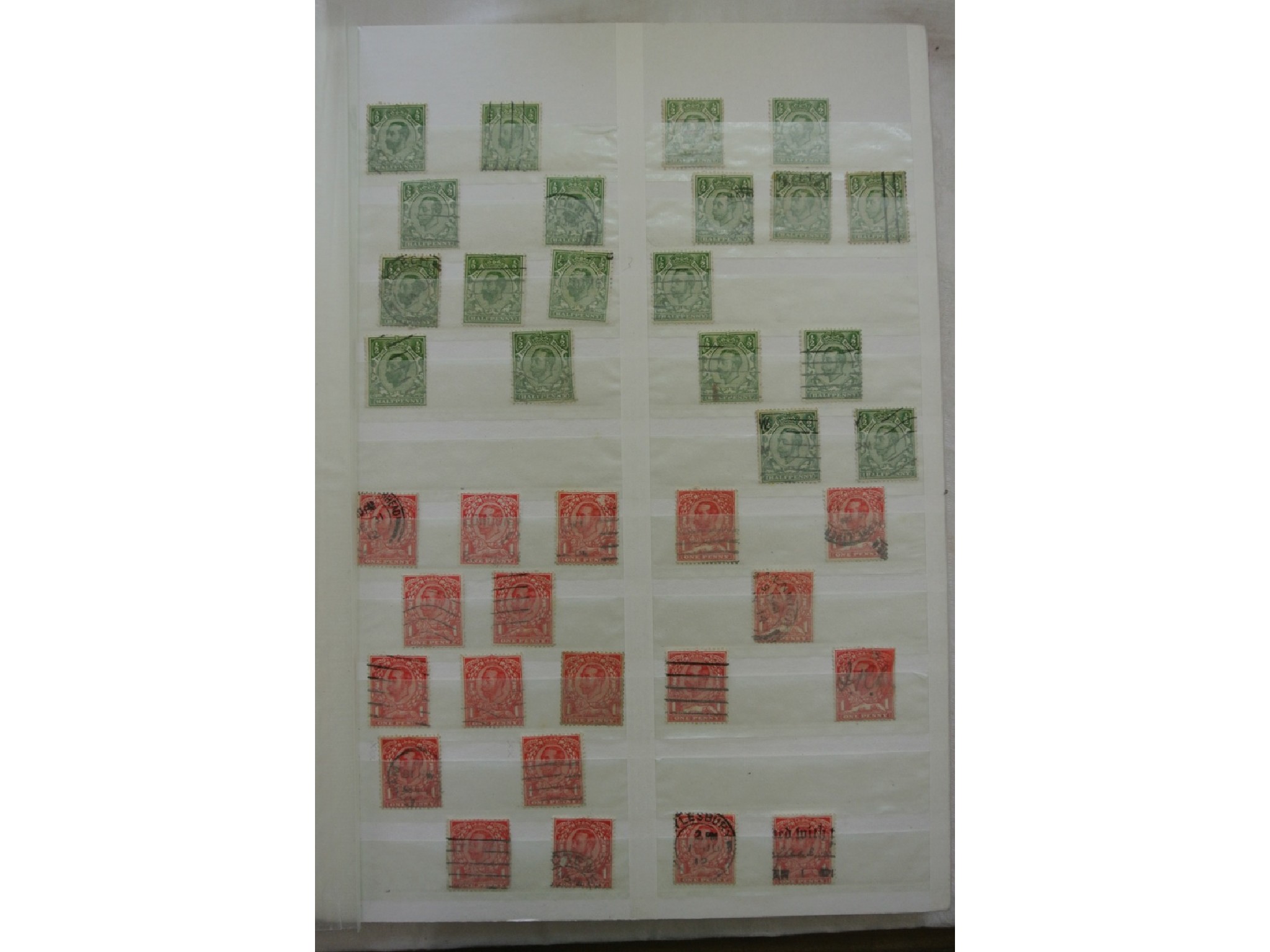 Appraisal: Red stock book containing a good selection of GB stamps