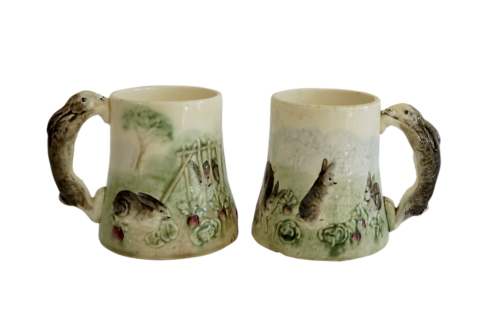 Appraisal: Higgins Seiter Rabbit Mugs Lot Two Higgins Seiter Rabbit Ceramic