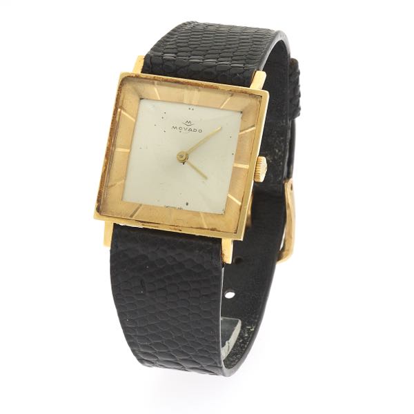 Appraisal: K GOLD MOVADO SQUARE WATCH mm case Time only manual