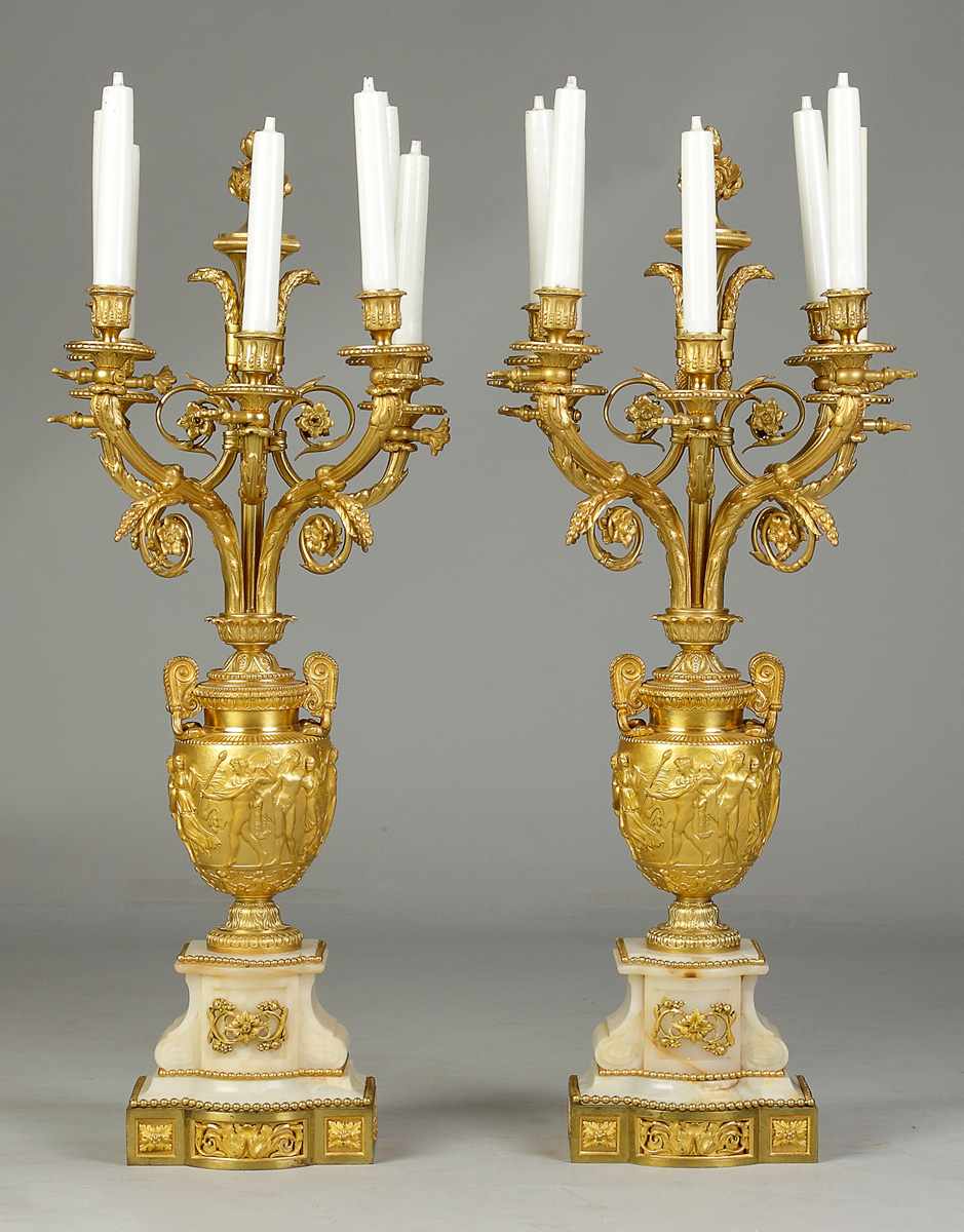 Appraisal: Fine Rare Pair of H Picard Active - Gas Candelabras