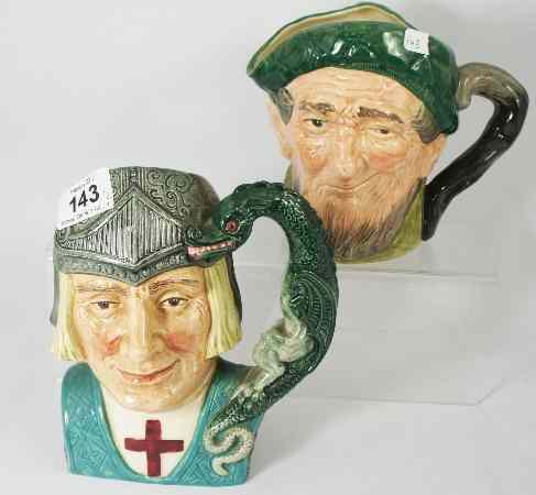 Appraisal: Royal Doulton Large Character Jugs Saint George D and Auld