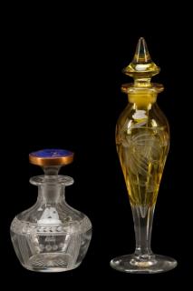 Appraisal: Two American Etched Glass Perfume Bottles Heisey A H Heisey