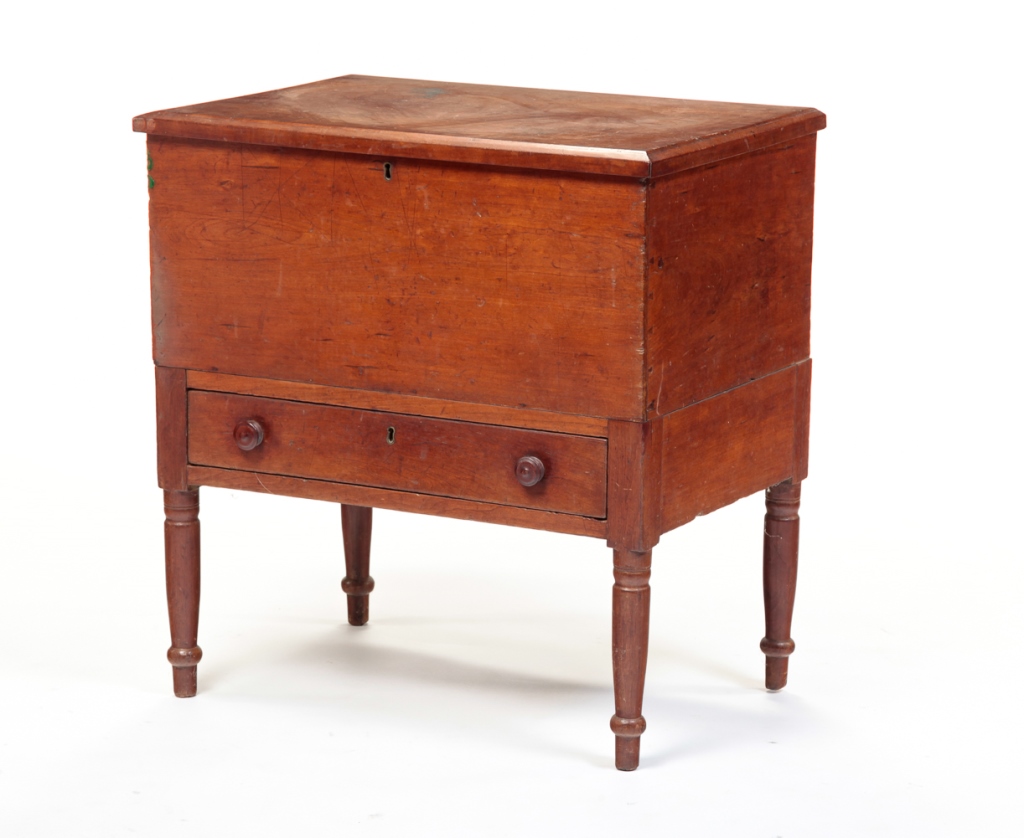 Appraisal: AMERICAN SHERATON SUGAR CHEST Second quarter th century cherry with