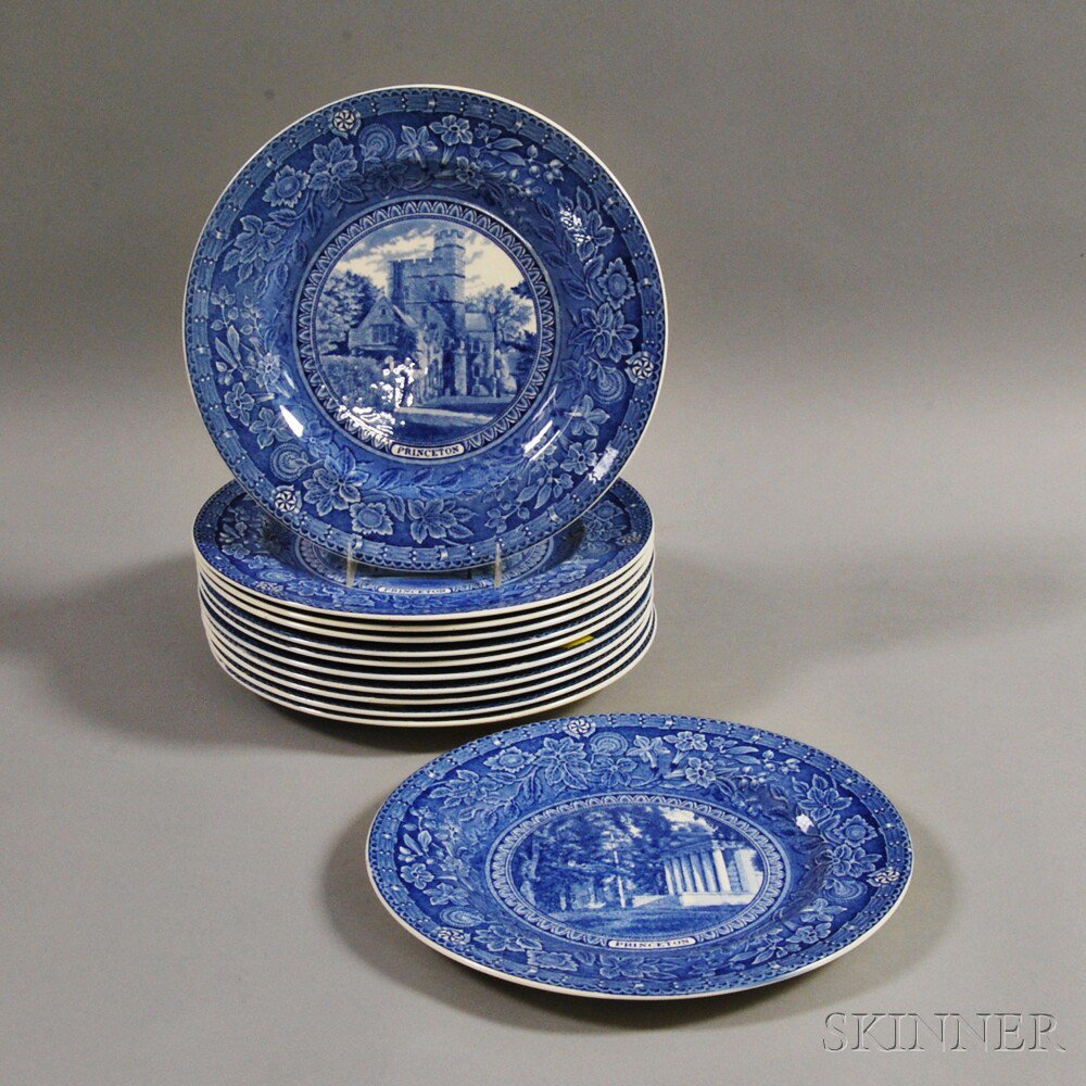 Appraisal: Twelve Wedgwood Blue and White Transfer-decorated Princeton Dinner Plates th