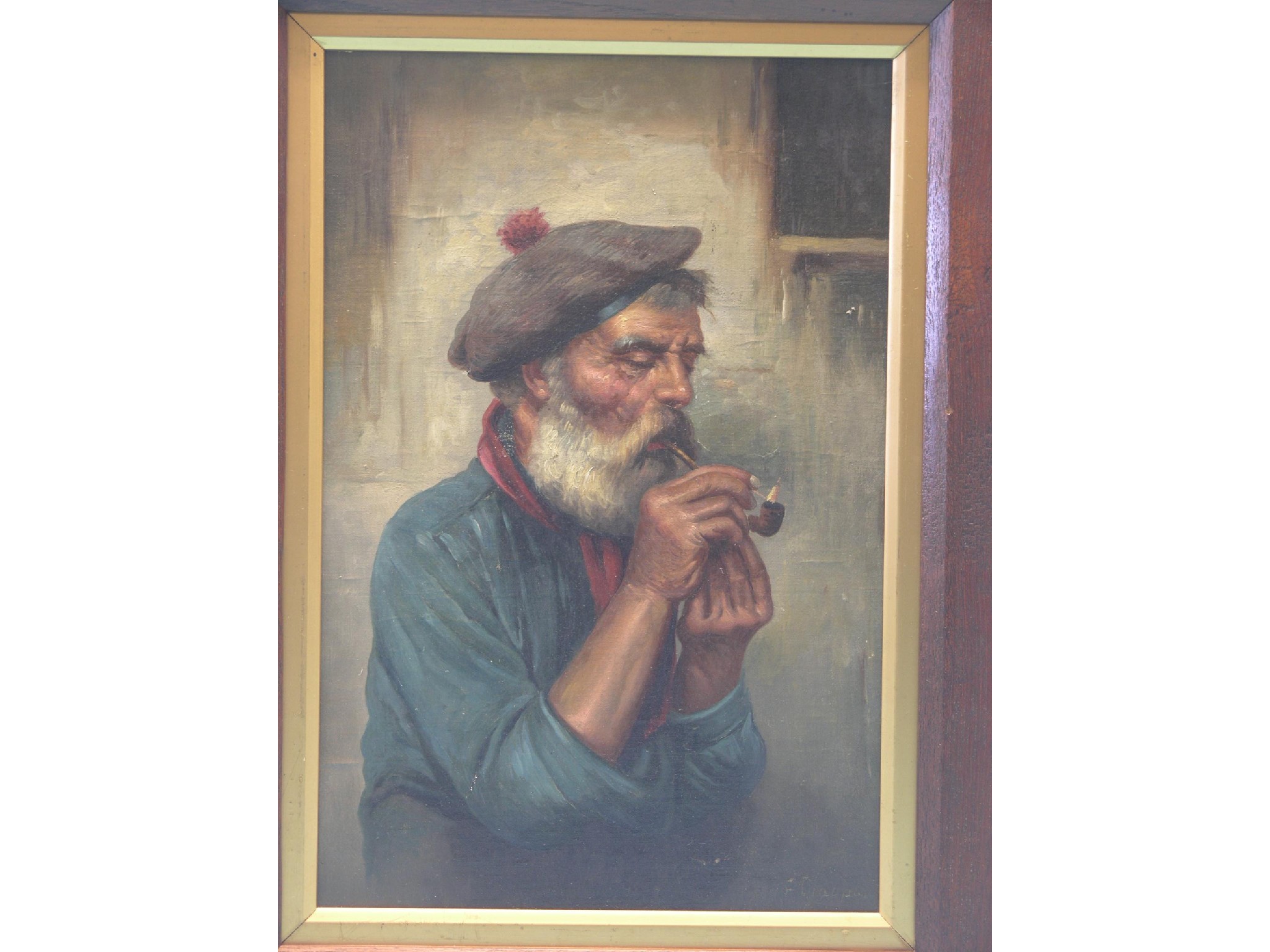 Appraisal: F Diappa - oil portrait canvas laid on board bearded