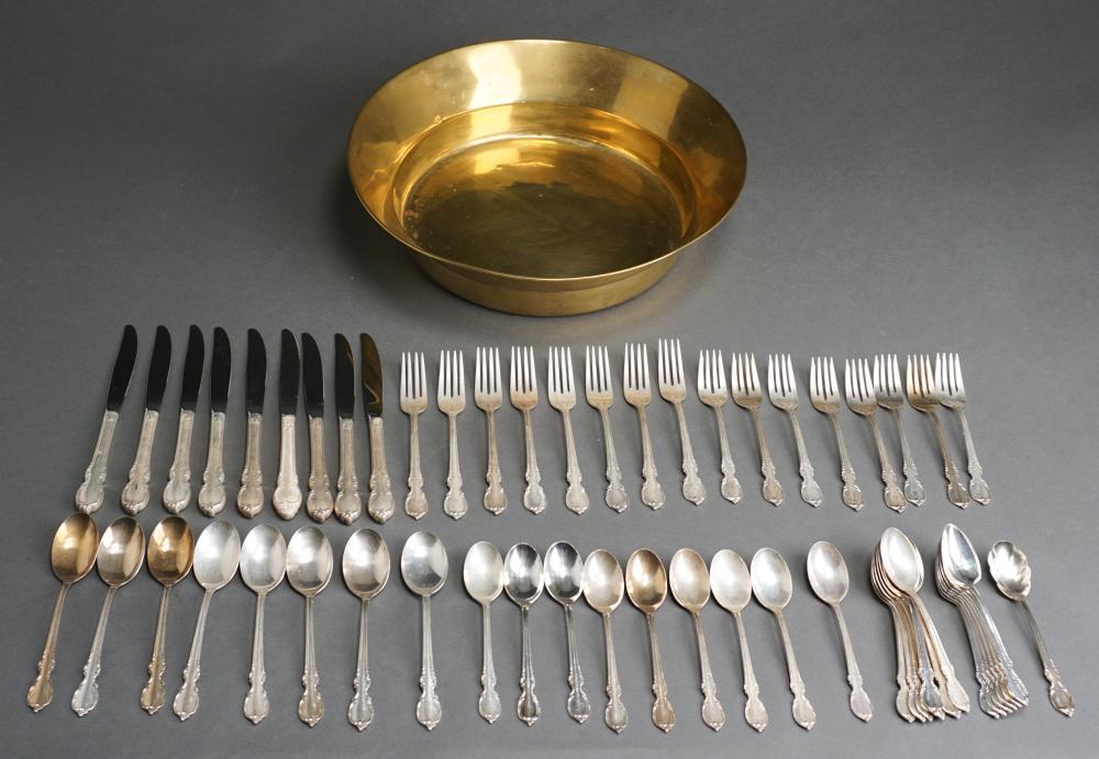 Appraisal: Rogers Silver Plate Reflections Pattern -Piece Flatware Set and Brass