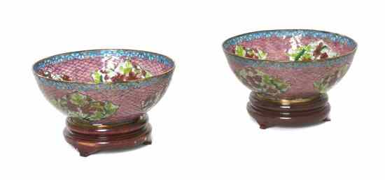 Appraisal: A Pair of Plique a Jour Bowls each of circular