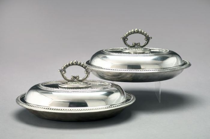 Appraisal: Pair of Edwardian Silverplate Entree Dishes ca by John Gilbert