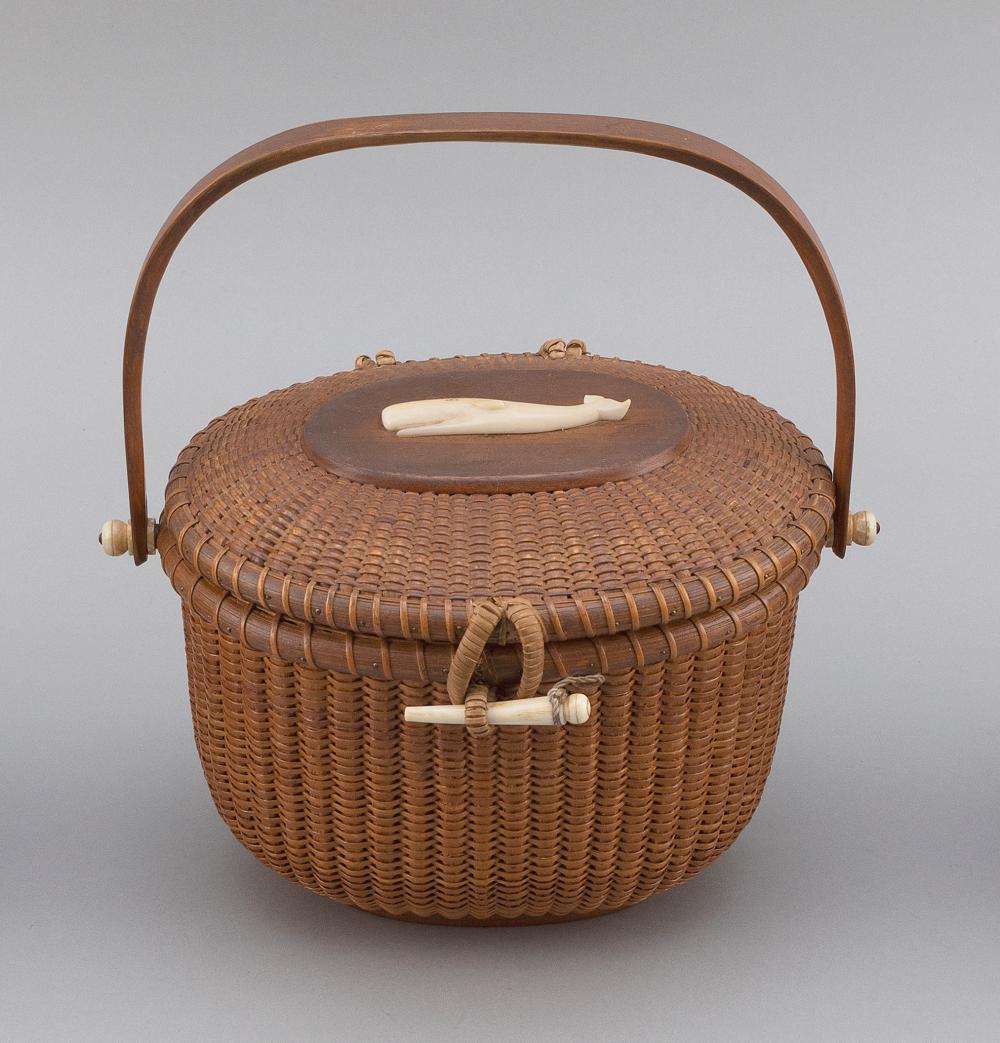 Appraisal: NANTUCKET BASKET PURSE BY MIKE KANE NANTUCKET MASSACHUSETTS HEIGHT WIDTH