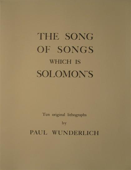 Appraisal: PAUL WUNDERLICH german b THE SONG OF SONGS WHICH IS