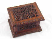 Appraisal: A Chinese hardwood jewel box with lift out velvet lined