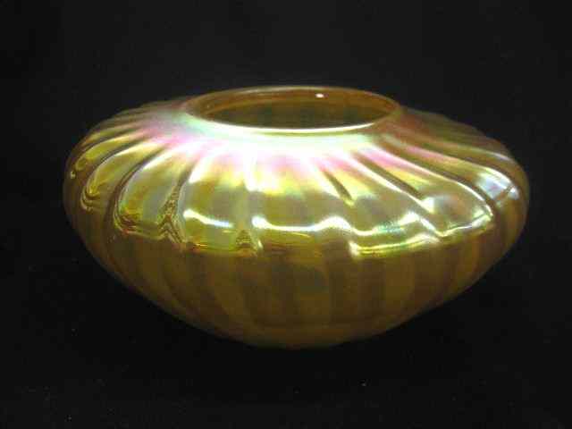 Appraisal: Corri Art Glass Vase golden iridescent swirl body signed dated