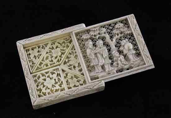 Appraisal: A Chinese export ivory tangram puzzle th century the pieces