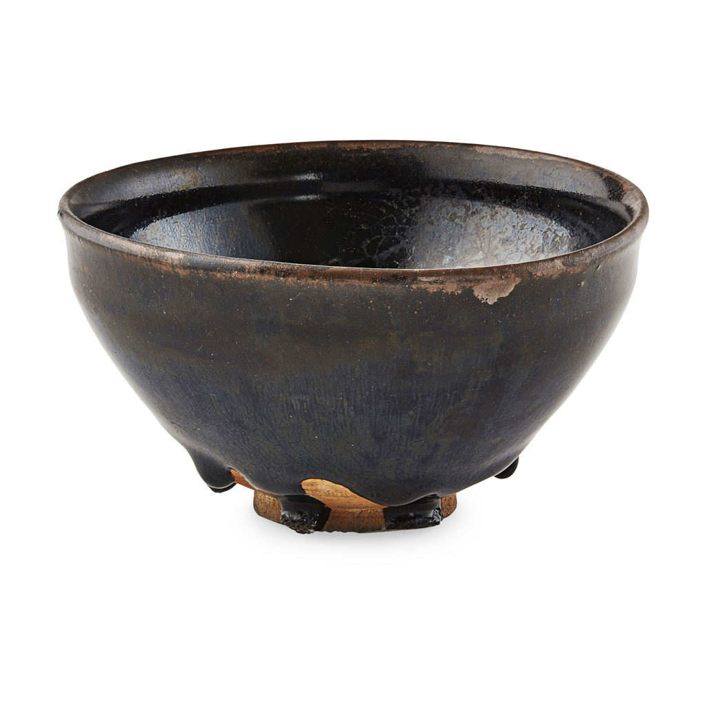 Appraisal: JIANYAO-STYLE BLACK GLAZED STONEWARE BOWL well potted with a straight