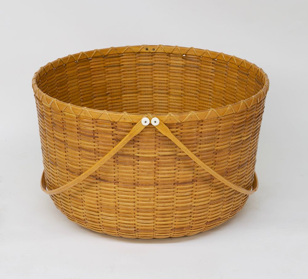 Appraisal: Large Paul Willer Round Double Swing Handle Nantucket Basket circa