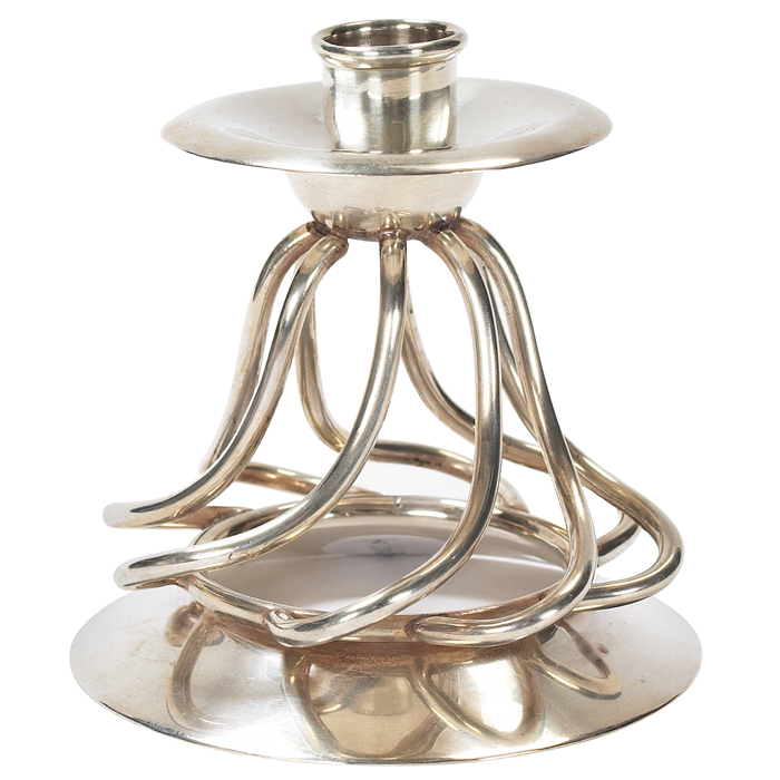 Appraisal: William Spratling silver candle holder twisted form stamped marks William