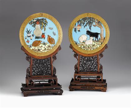 Appraisal: Fine and large pair of Chinese enamel applied and gilt-metal