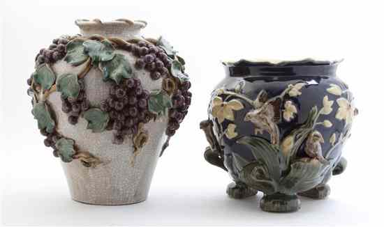 Appraisal: A Group of Two Polychrome Decorated Ceramic Vessels one having